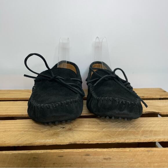 Minnetonka Black Suede Loafers - Picture 2 of 10
